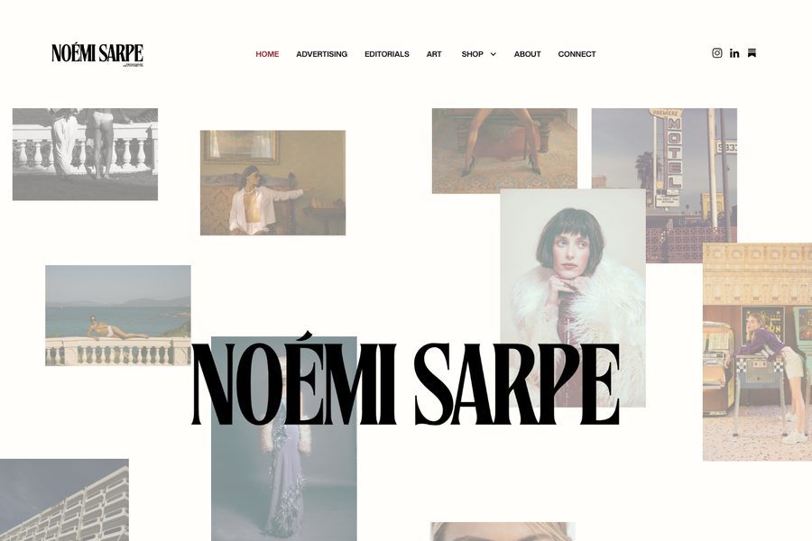 Web de portafolio de noemisarpe.com, construida por Algoryme